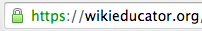 WikiEducator with the secure https padlock